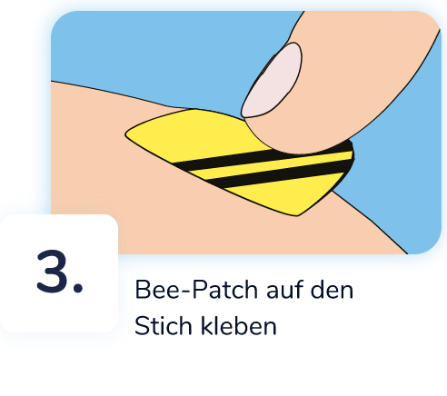 Bee-Patch auf den Stich kleben